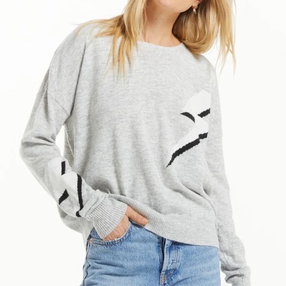 Z Supply Sweaters - Z SUPPLY | Larissa Lightning Bolt Cropped Sweater